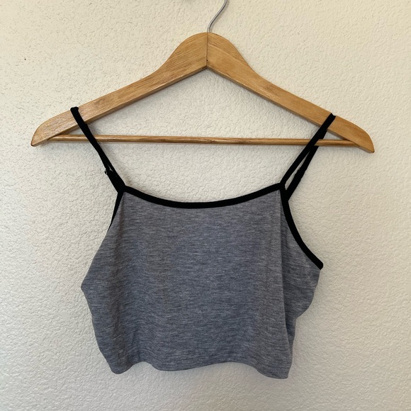 Zaful | Gray and Black Crop Tank Shorts Set - Picture 5 of 10